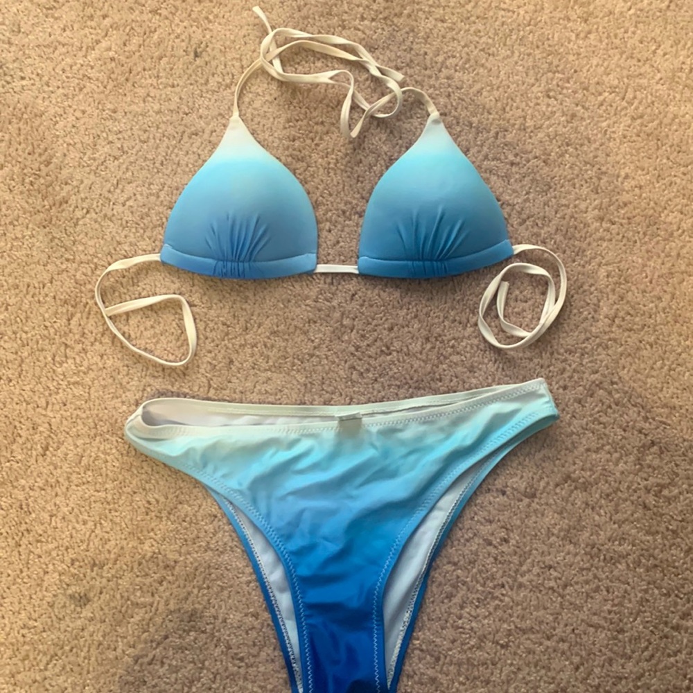 womens gradient blue bikini